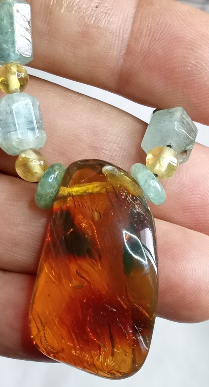 Amber Natural 25 million years old from Mexico adjustable hand braided.