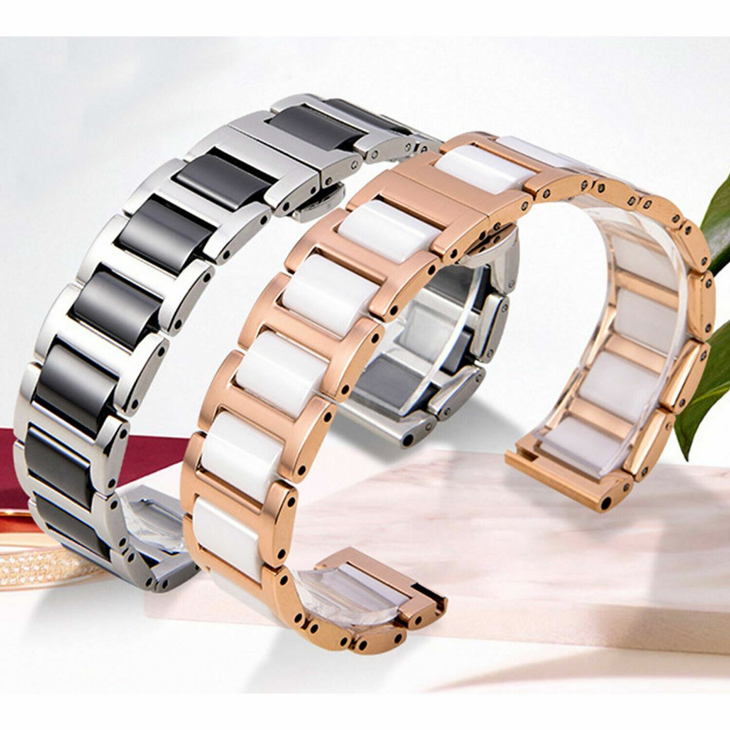 12mm 13 14 15 16 17 18 19 20 22mm Stainless Steel Ceramic Watch Band Metal Strap