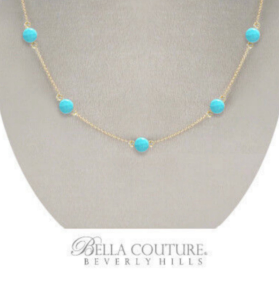 $549 NEW BC® 18K YELLOW GOLD TURQUOISE DIAMOND ROSE CUT VTG CHAIN 750 BRACELET