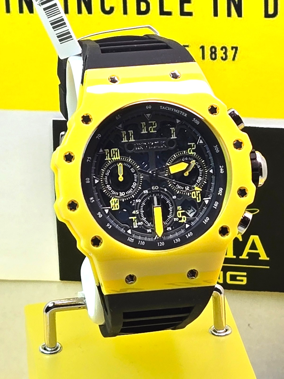 Invicta Racing Vaulthan Men’s Watch 44mm, Yellow & Black w/ Yellow & Black Dial