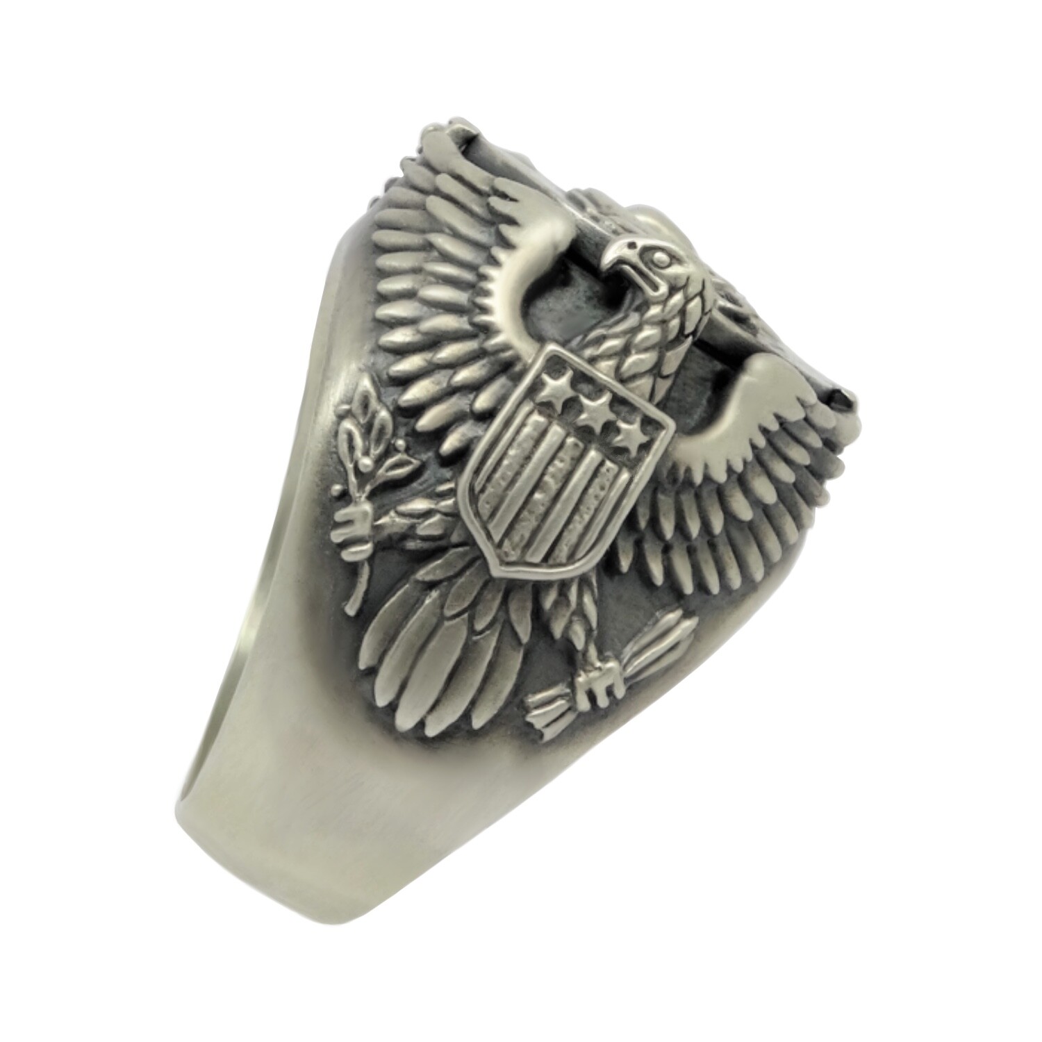Airborne Army Parachutist American Eagle Sterling Silver Biker Men’s Ring