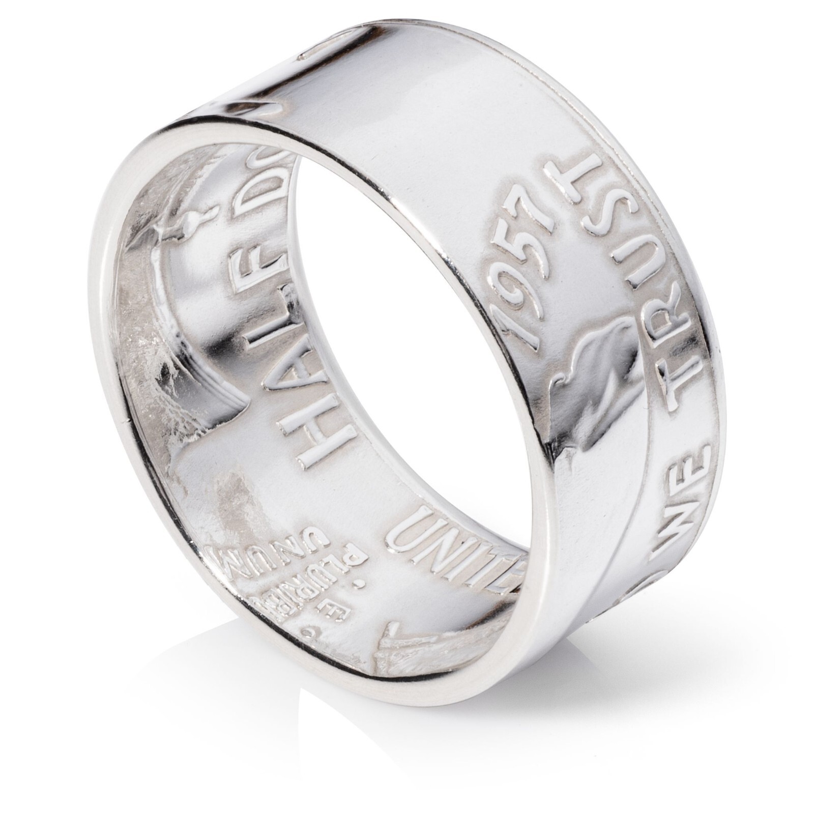1950-1963 Silver Franklin Half Dollar – Coin Ring – Polished Finish