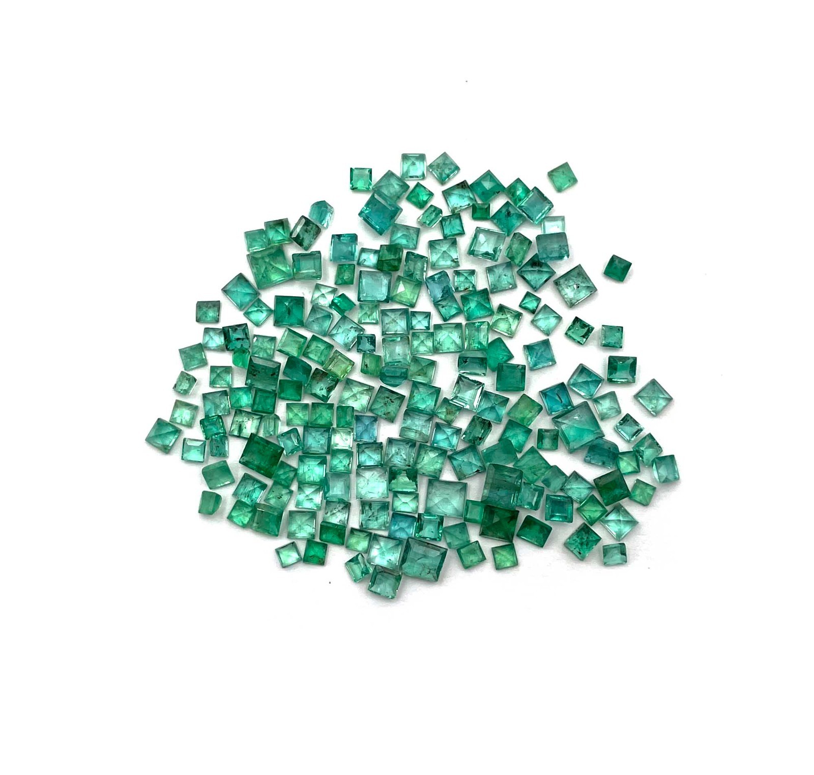 Natural Emerald Square Cut Loose Gemstone Lot 10-13 Pcs 2.50-5 MM 3 CT