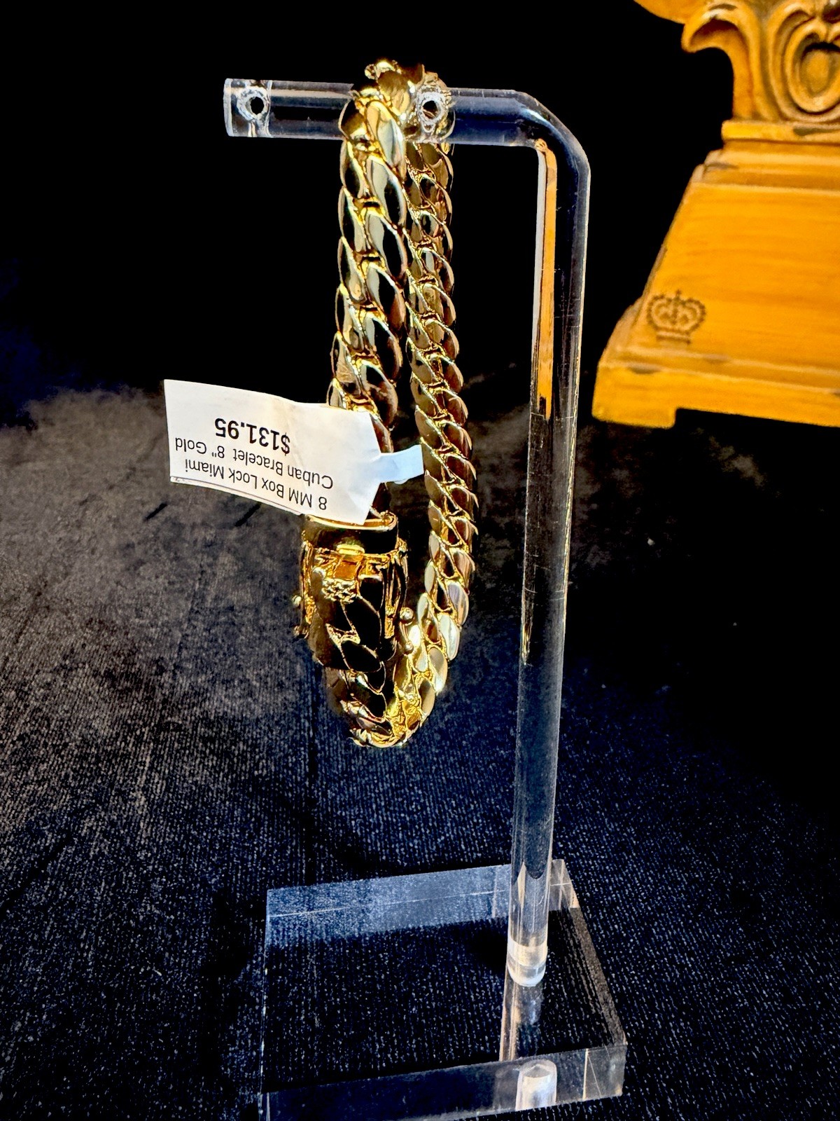 14K Stamped Yellow Gold 8mm Miami Cuban Link Bracelet 8in Box Lock