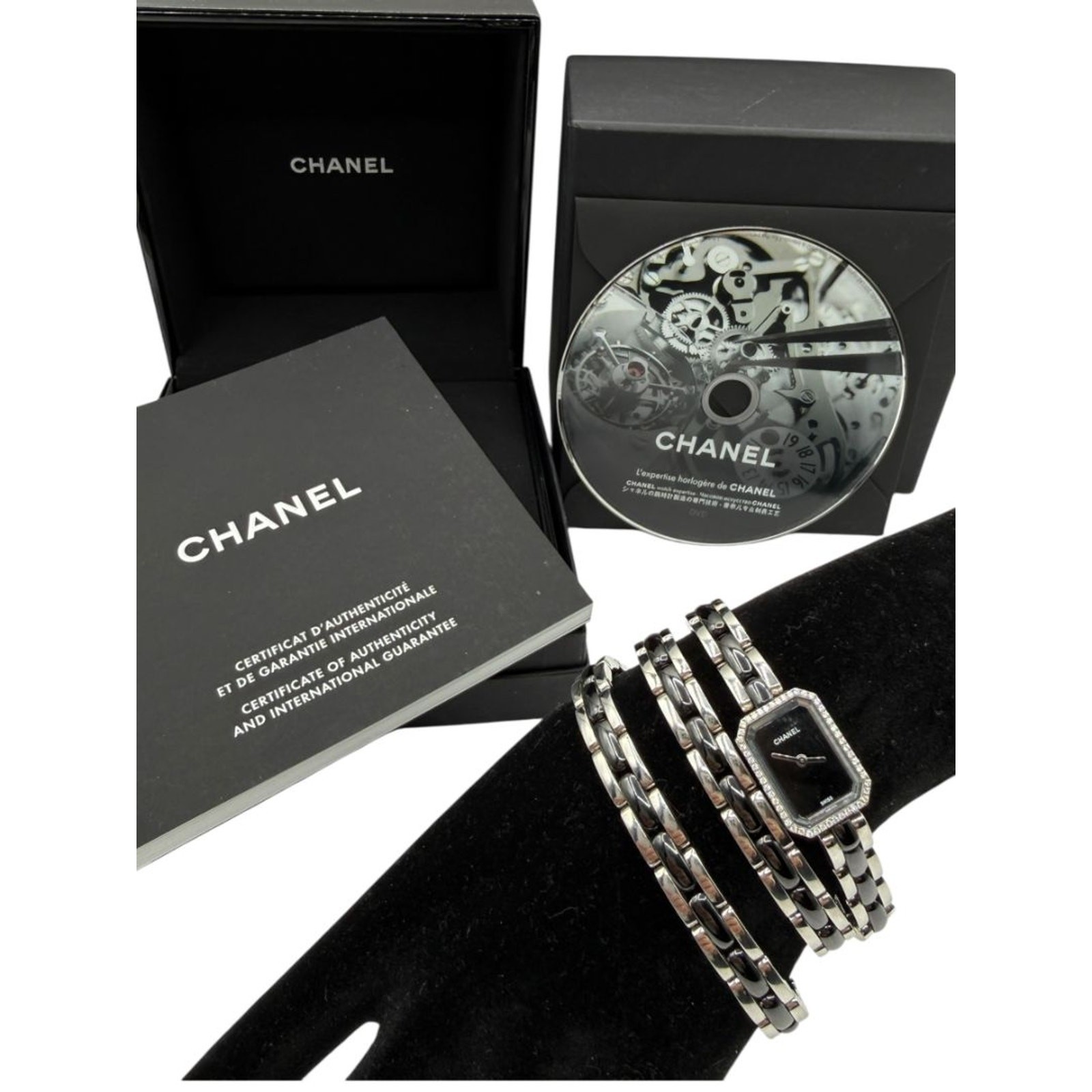 Chanel Première 18K White Gold Diamond Bezel Triple Wrap Watch O.N. 39306 w/ Box