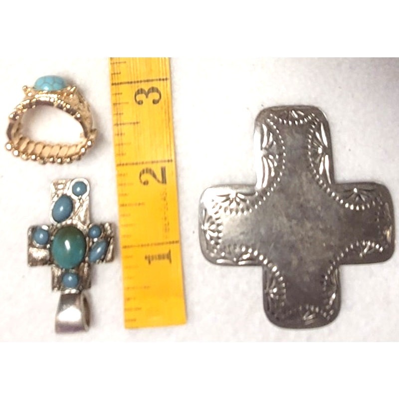 10 Pc Faux Turquoise Jewelry Lot Necklaces Ring Pendants Michael Kors, SAQ, NR