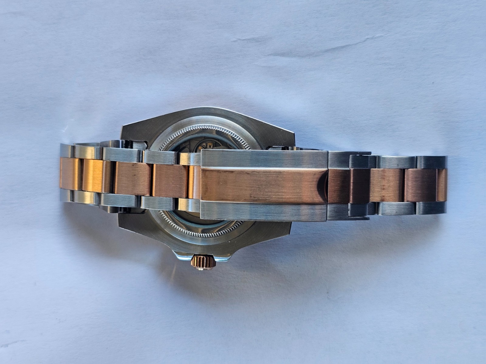 NH34A 20ATM Waterproof Two Tone Rose Gold GMT Watch Bracket Sapphire Magnifier