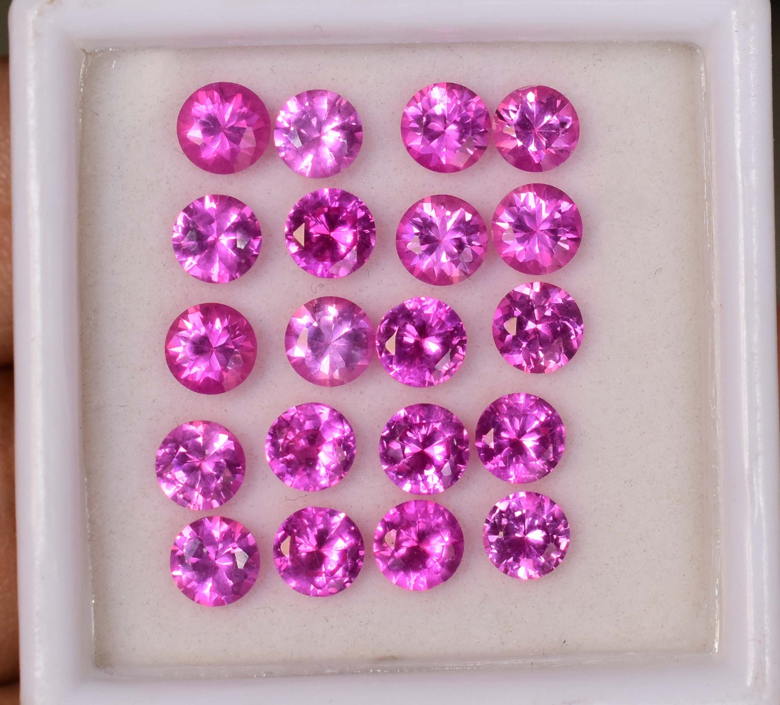 20 Pcs Natural Pink Mogok Ruby 5.00 MM Round Certified Loose Gemstone