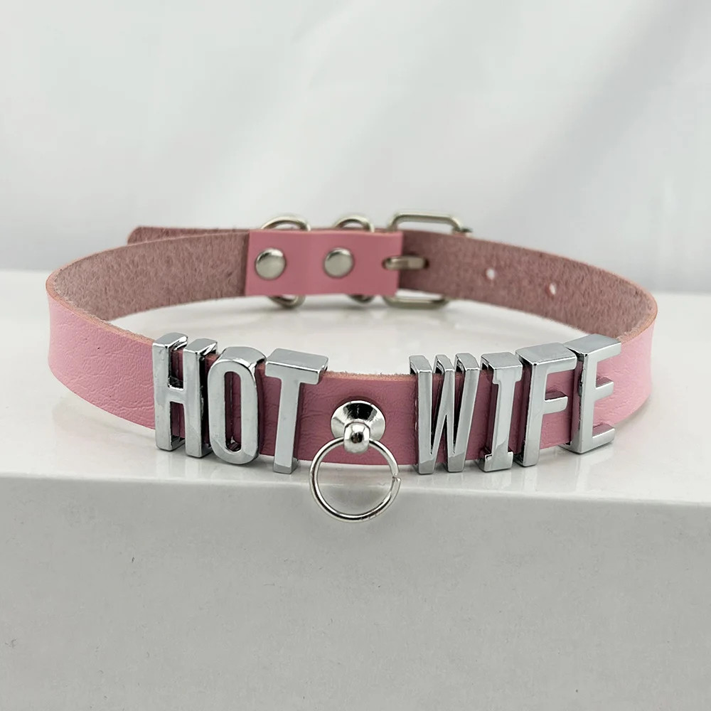 PINK Pu Leather Daddy Collar O-Ring Buckled Custom Fun Fancy Necklace Choker I5
