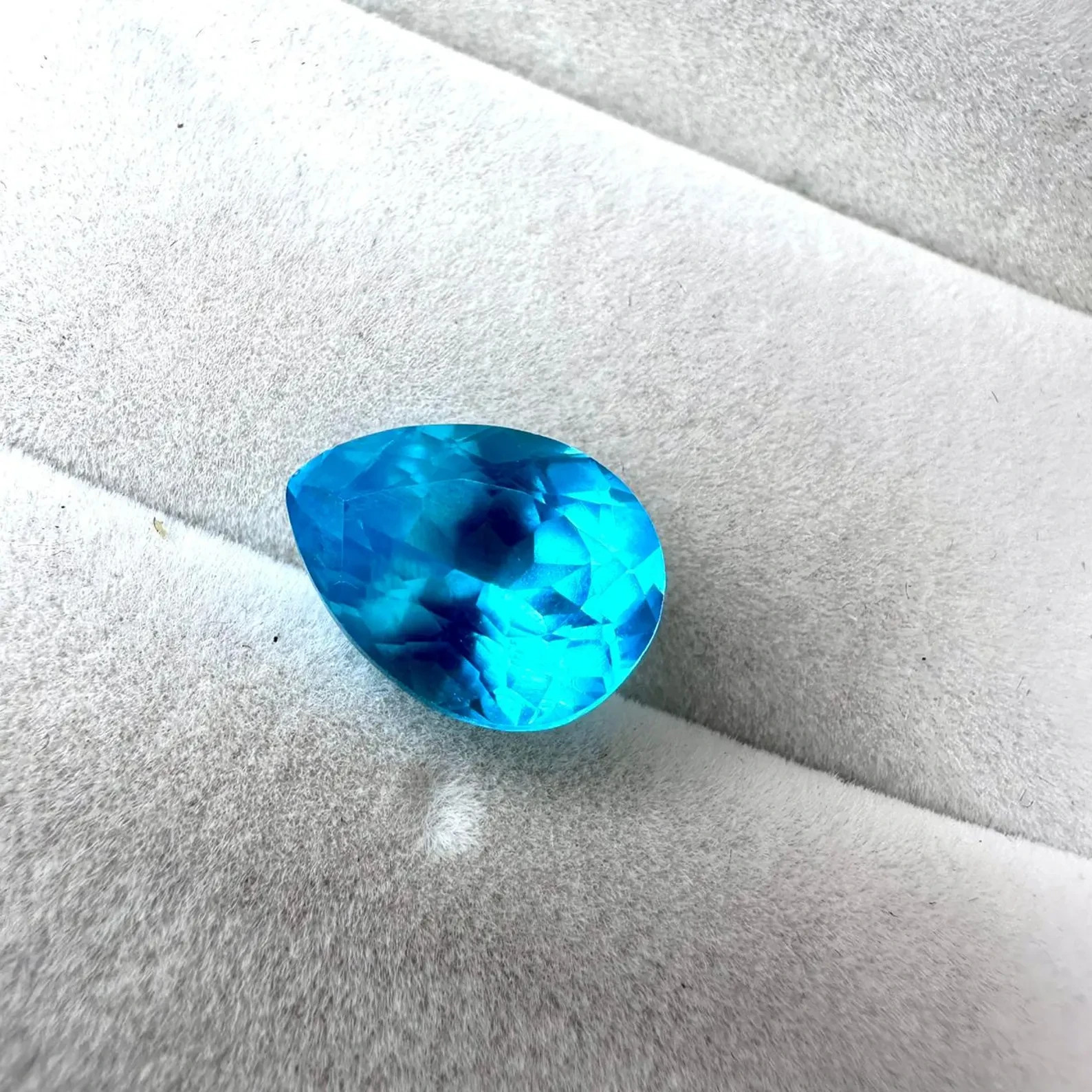 9.54 Ct Natural Certified Neon Blue Paraiba Tourmaline Pear Cut Loose Gemstone