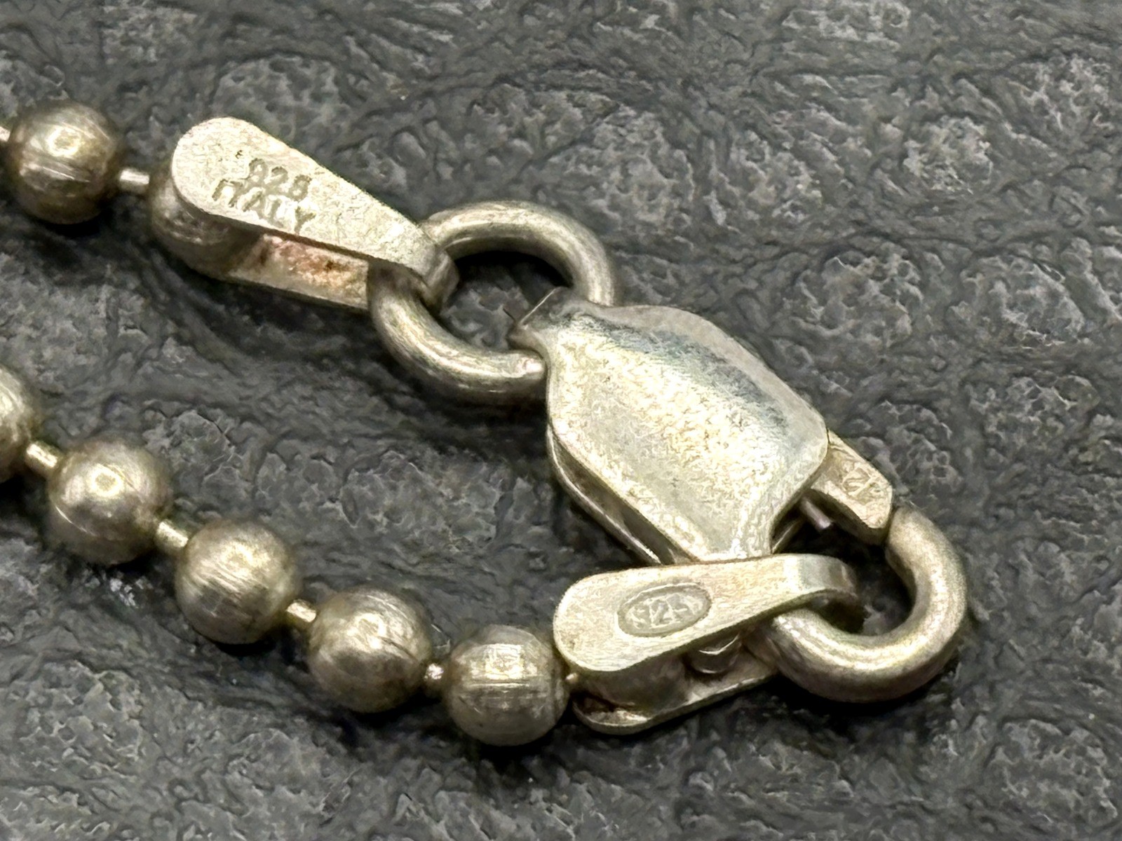 Vintage Sterling Silver 925 2.2MM Ball Bead Chain Italy Necklace 24″