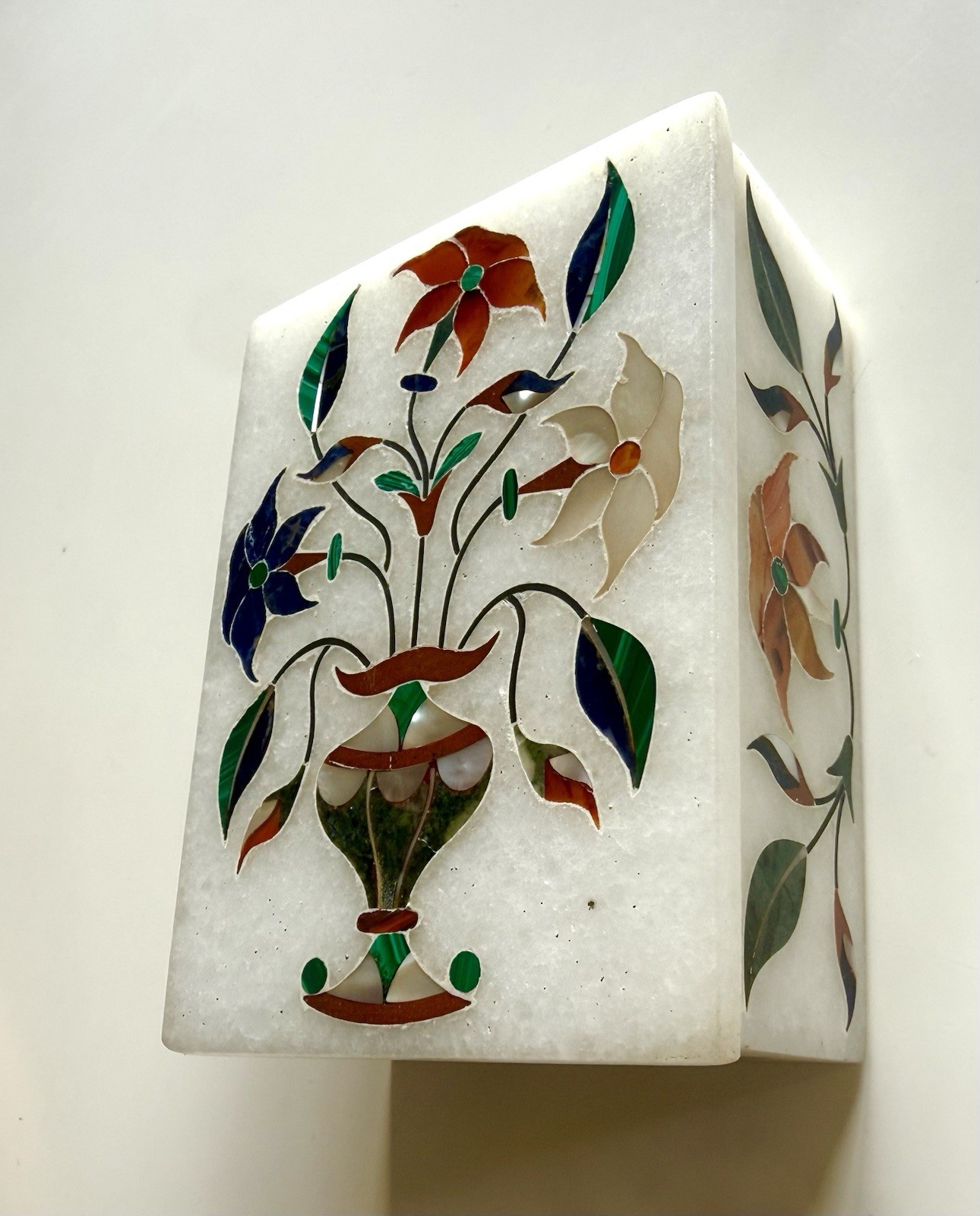 Marble Inlay Art Trinket Jewelry Box Semi-Precious Stone Gifts Mother Of Pearl