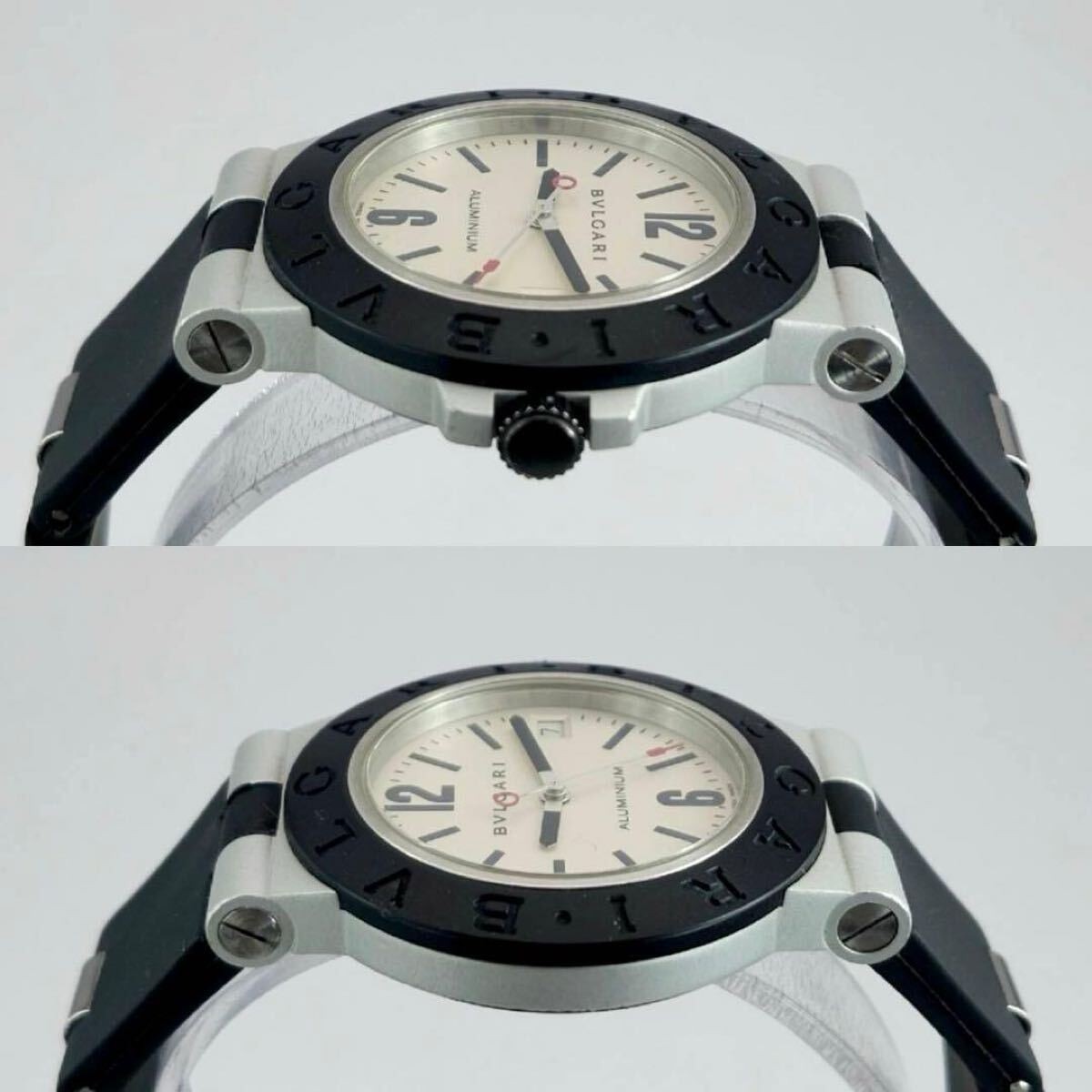 [B1Y] BVLGARI AL38A Automatic Aluminum Watch Diagono Date White [w5x]