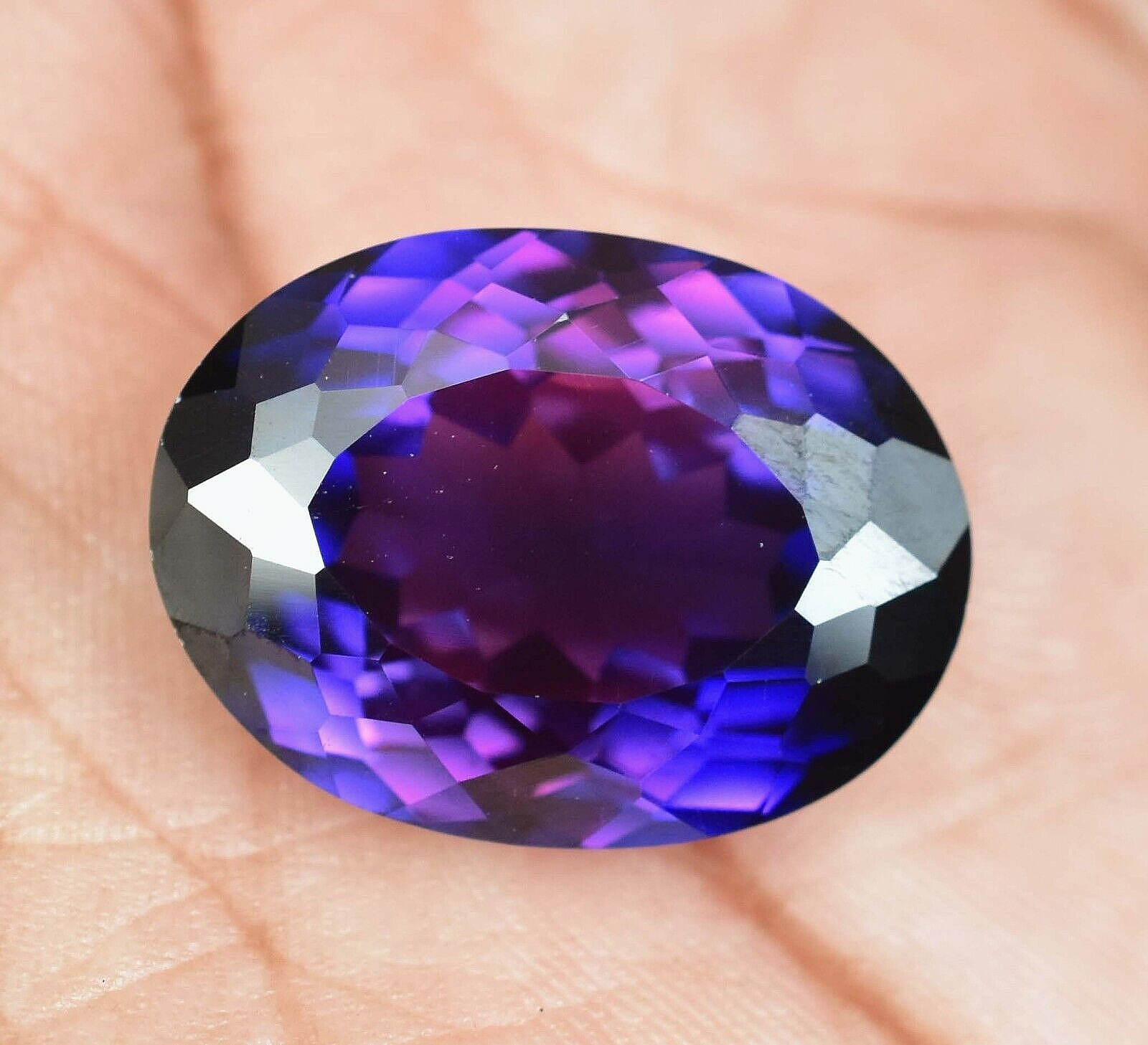 Flawless Natural Purple-Blue Tanzanite 28.80 Ct Oval IF Certified Loose Gemstone