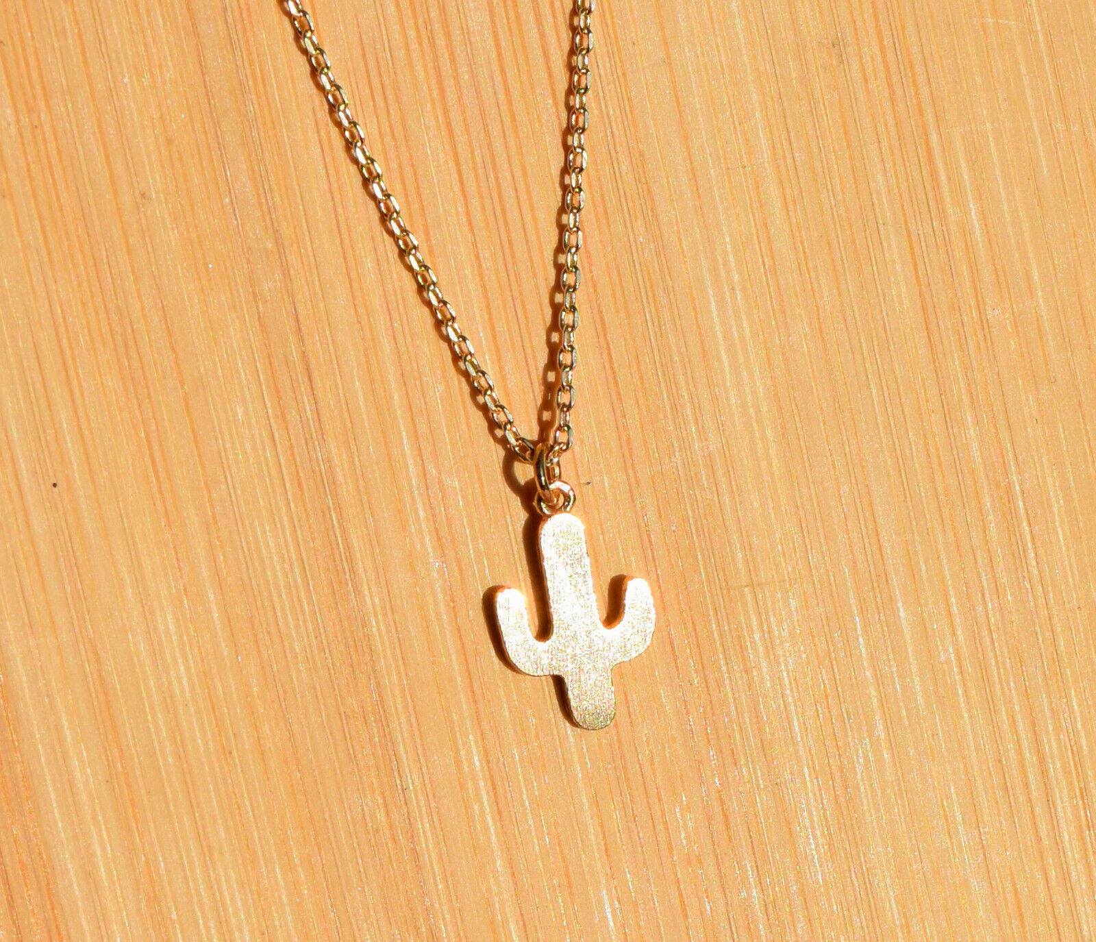 Cactus Tough Dainty 18K Gold Dipped Necklace 16 Inch Lead and Nickel Free