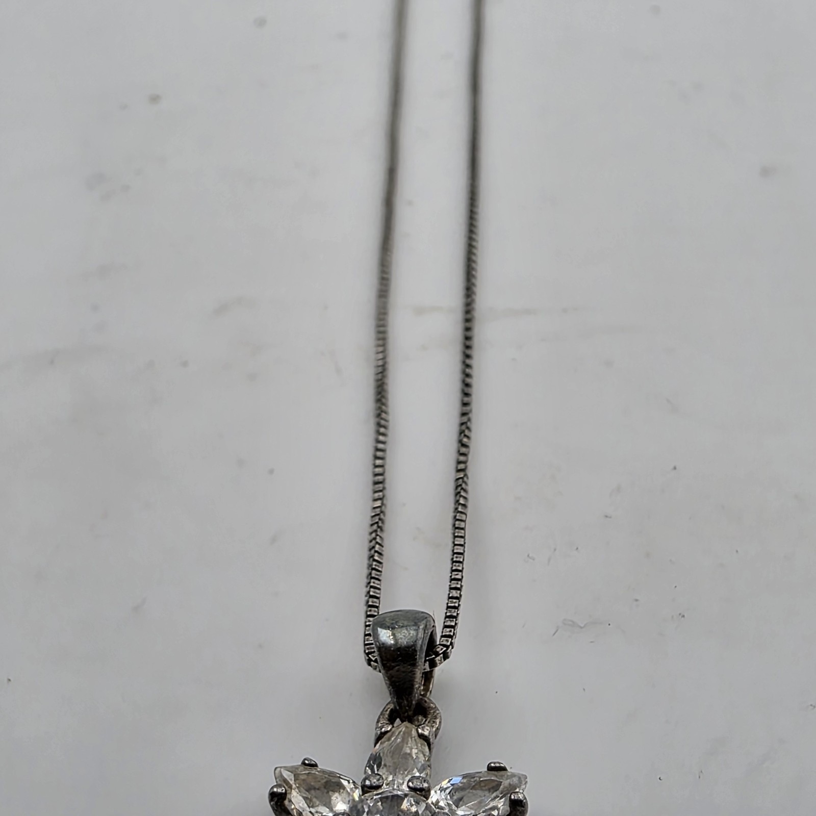 925 Silver Necklace 20″ Box Chain Star Pendant None STERLING SILVER
