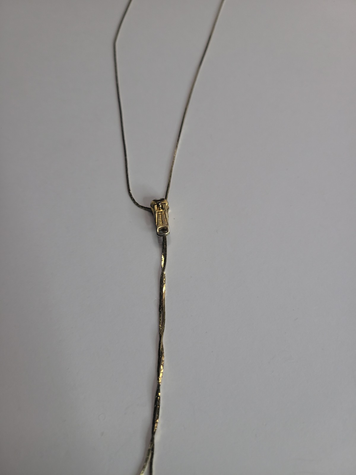Gold Tone Adjustable Bolo Slider Necklace Teardrop Dangle Lariat Y Necklace