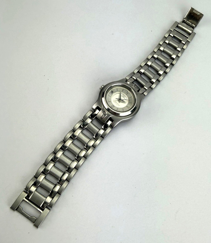 Nixon Silver Tone Ladies Date Watch All Stainless The Grace w NEW BATT