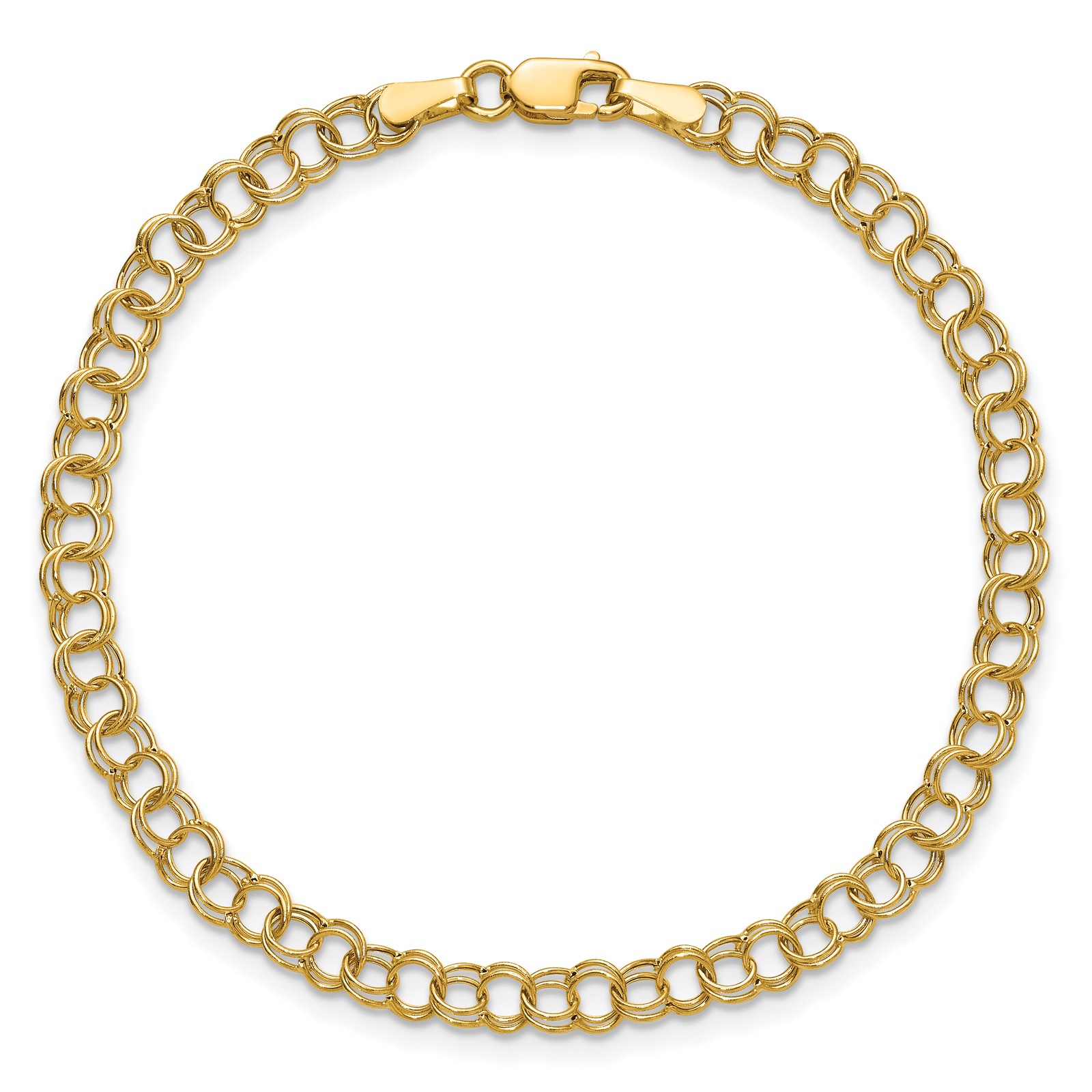 10k Hollow Double Link Charm Bracelet 10DO350