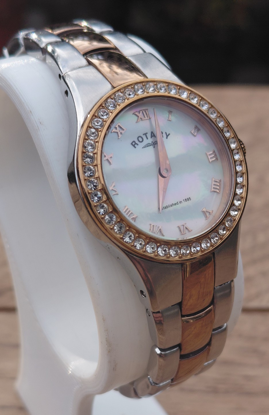 Rotary 2 Tone rose Gold & silver Bracelet Watch LB03501/71 – See video