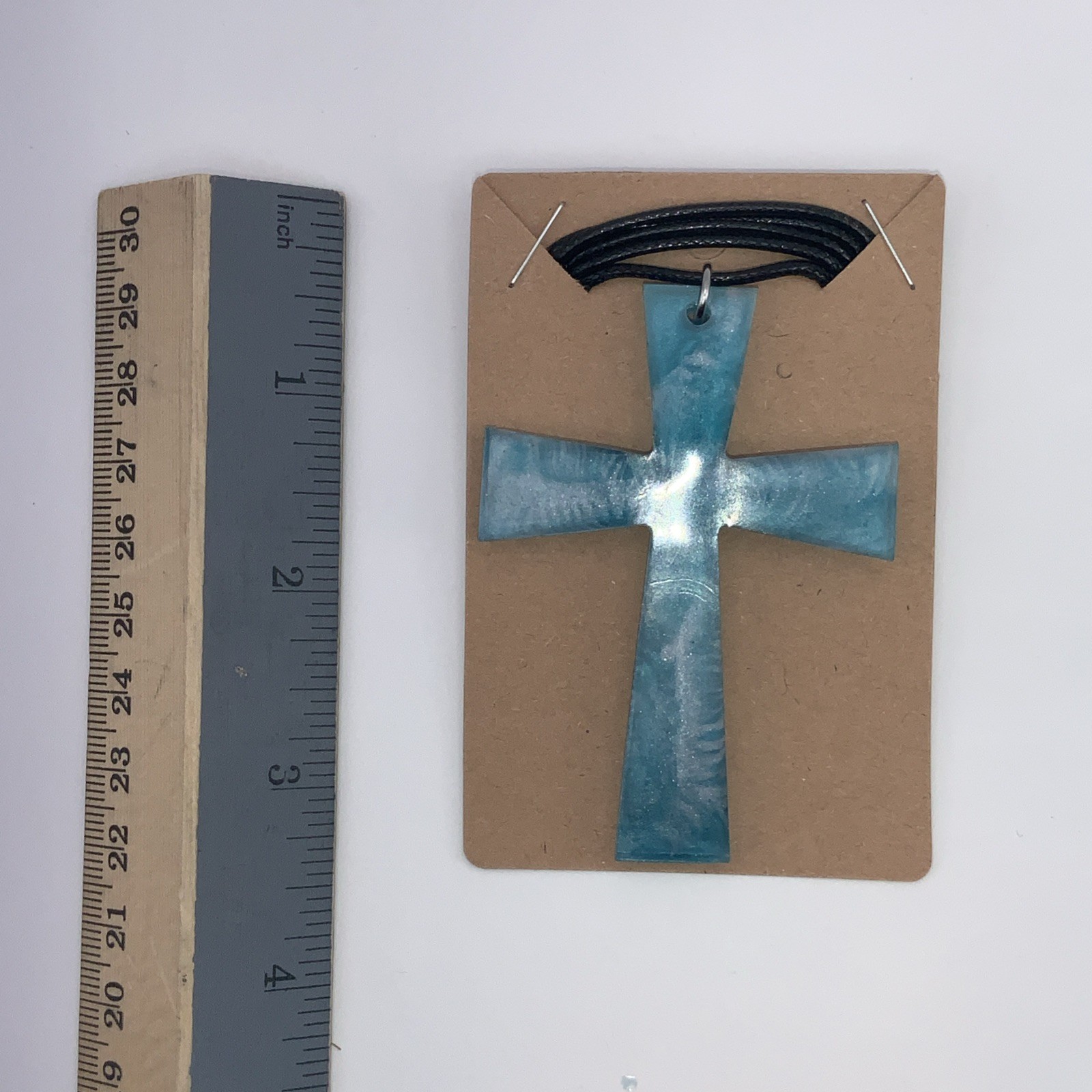 House Of David Handmade Cross Necklace Marbled Dream Water