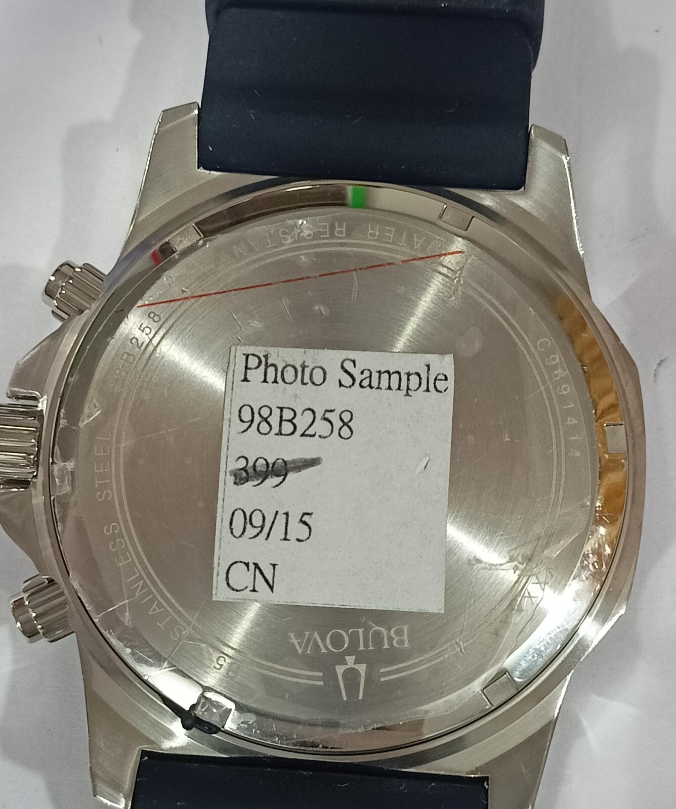 98B258 BULOVA MARINE STAR CHRONOGRAHP BLUR DIAL MEN’S WATCH “Photo Sample” M-474