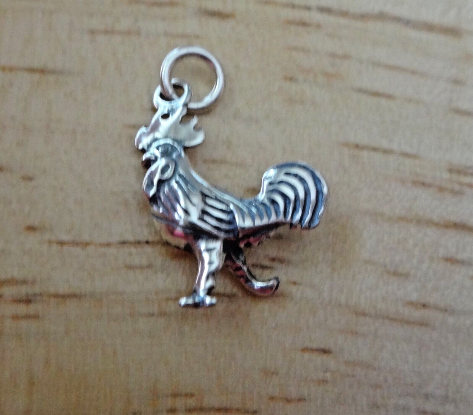 Sterling Silver 3D 18x13mm 2 gram Chicken Fancy Rooster Charm!
