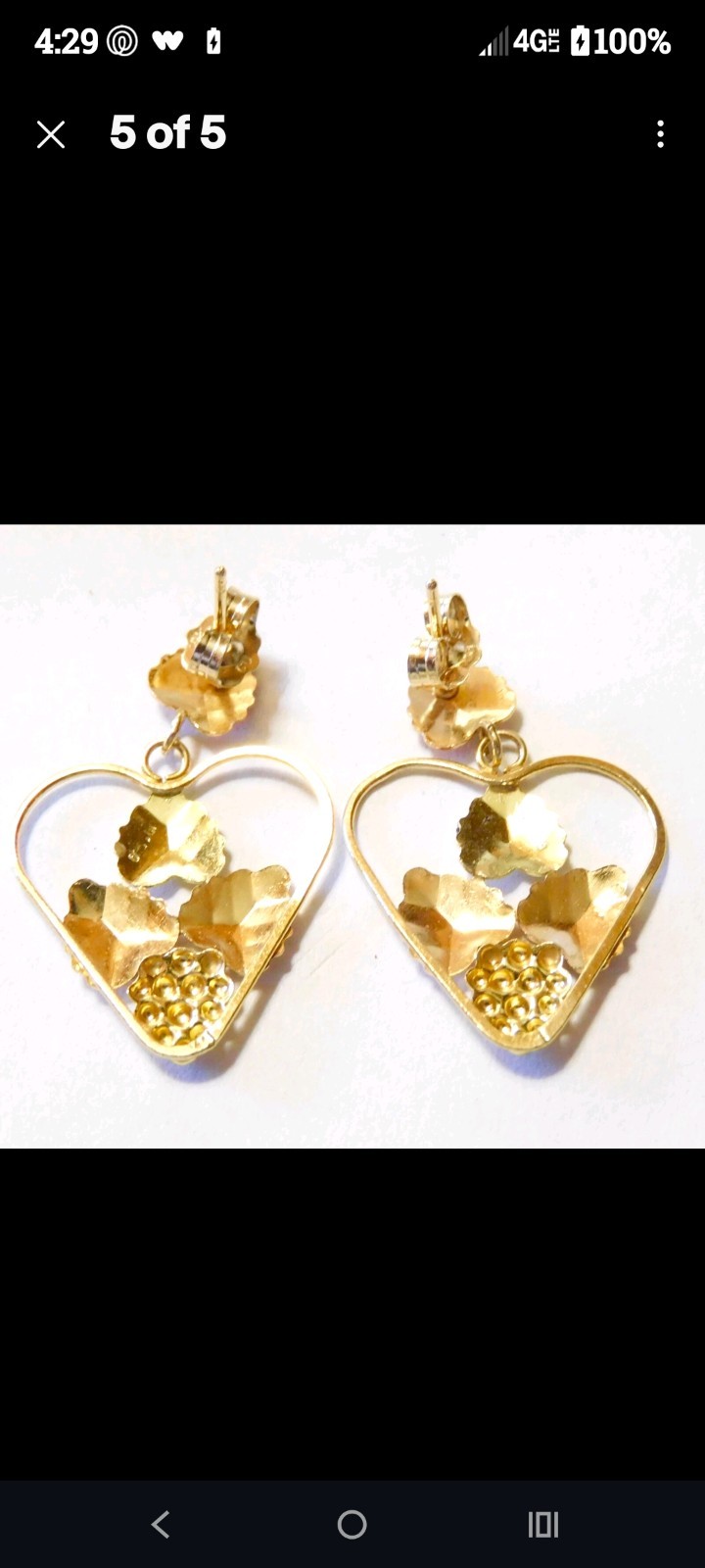 Black Hills Gold 10k Heart Leaves Drop Earrings