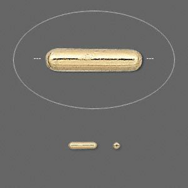 Gold Tube Spacer Beads 1/4 Inch Findings Jewelry Lot of 100