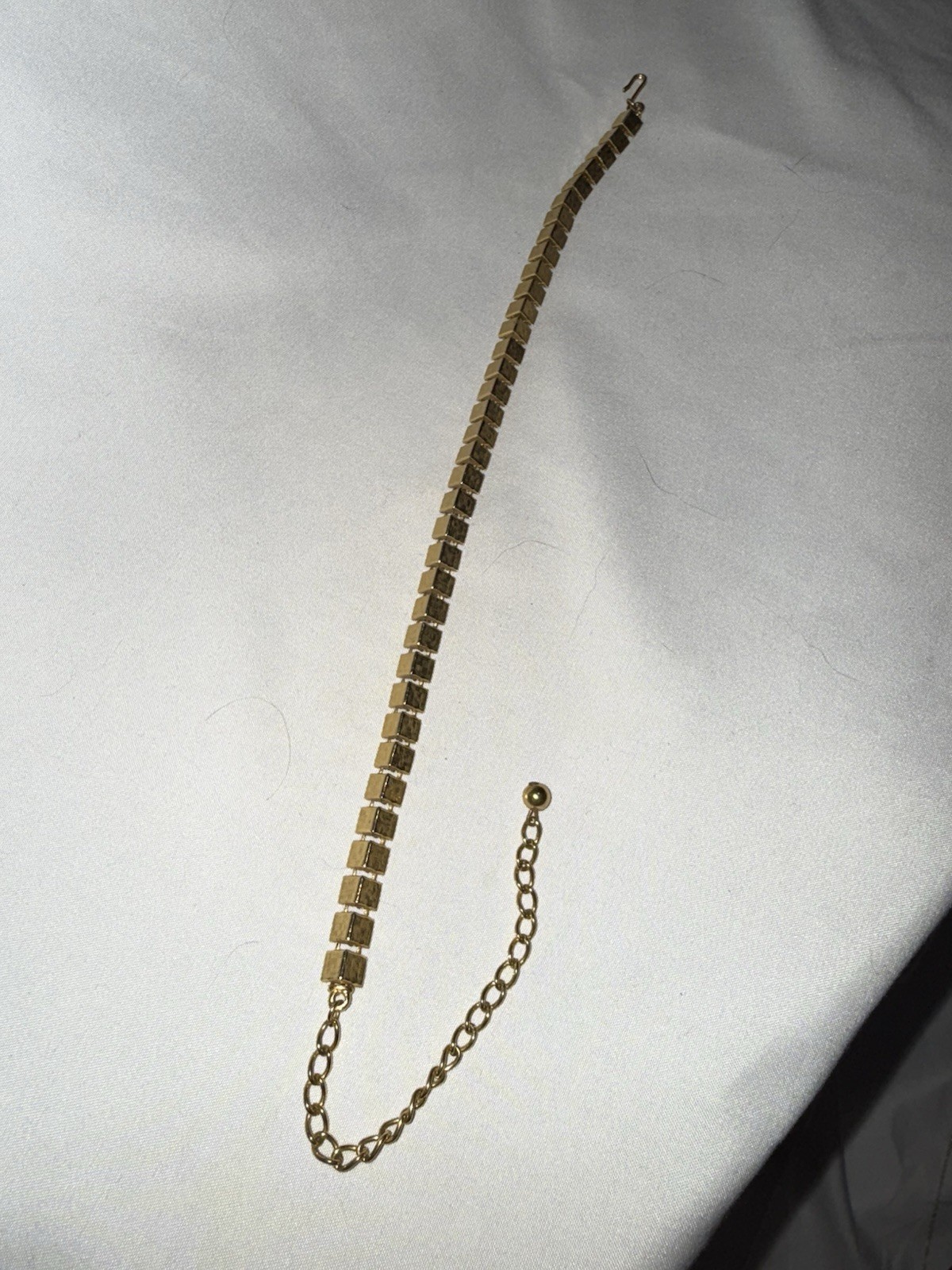 Vintage gold costume Box Chain Necklace choker Adjustable Extender, Hook Closure