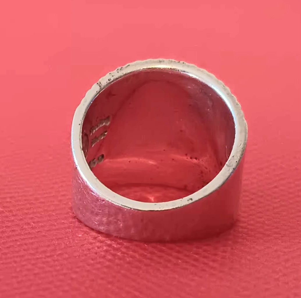 Column Ring 925 Silver Beautiful Good Condition Sz.8