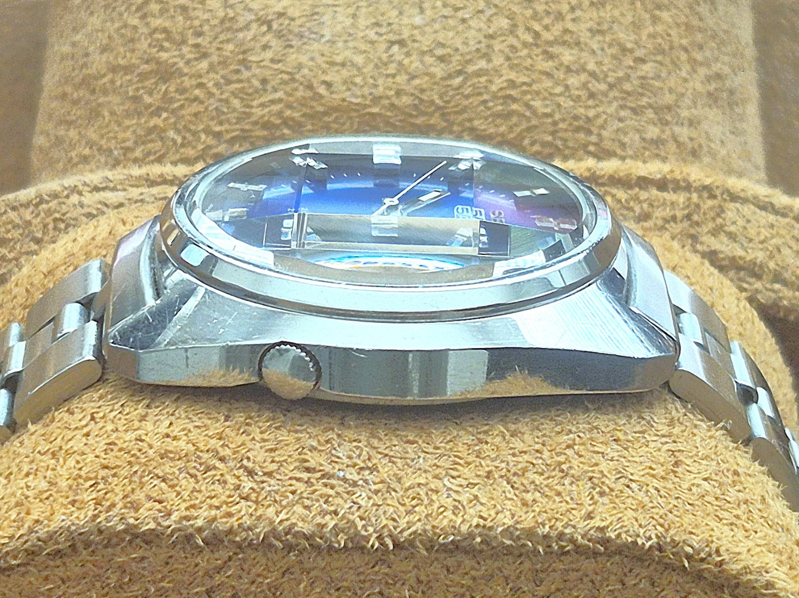 Vintage 1975 Seiko 5 Actus 7019-7350 Blue JDM – Serviced, NOS Faceted Crystal