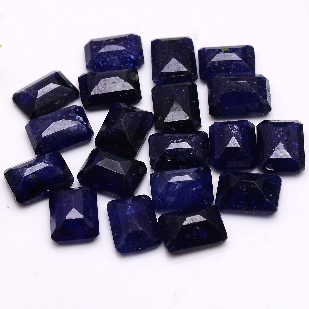 Set Of 19 Pc Natural Blue Sapphire 7.60mm-8.02mm Cushion Cut Loose Gemstones Lot
