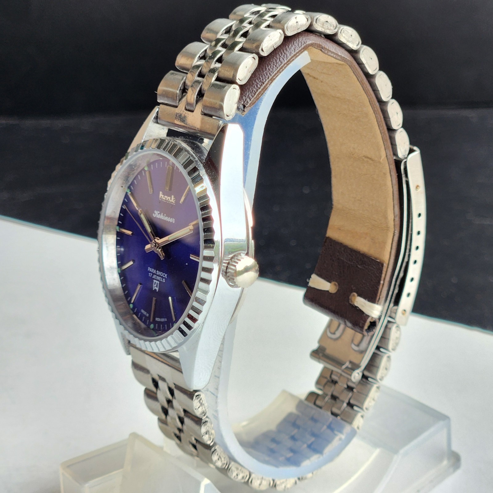 Vintage HMT Kohinoor Fluted Bezel Mechanical Hand Winding Wrist Watch A26