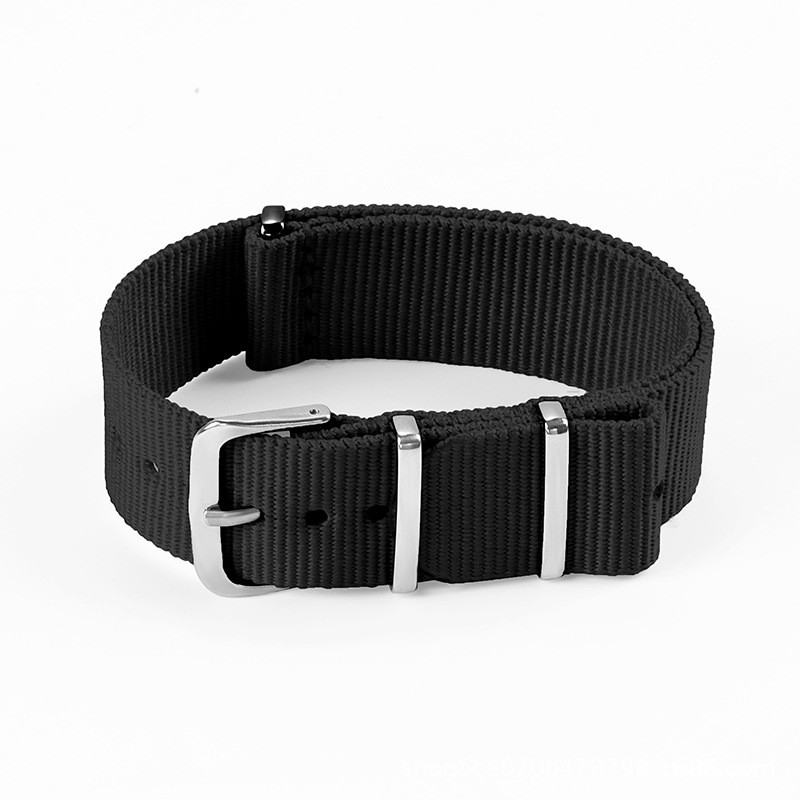 One-piece Canvas Nylon Watch Strap Single-pass Woven Wristband 14 16 18 20 22mm