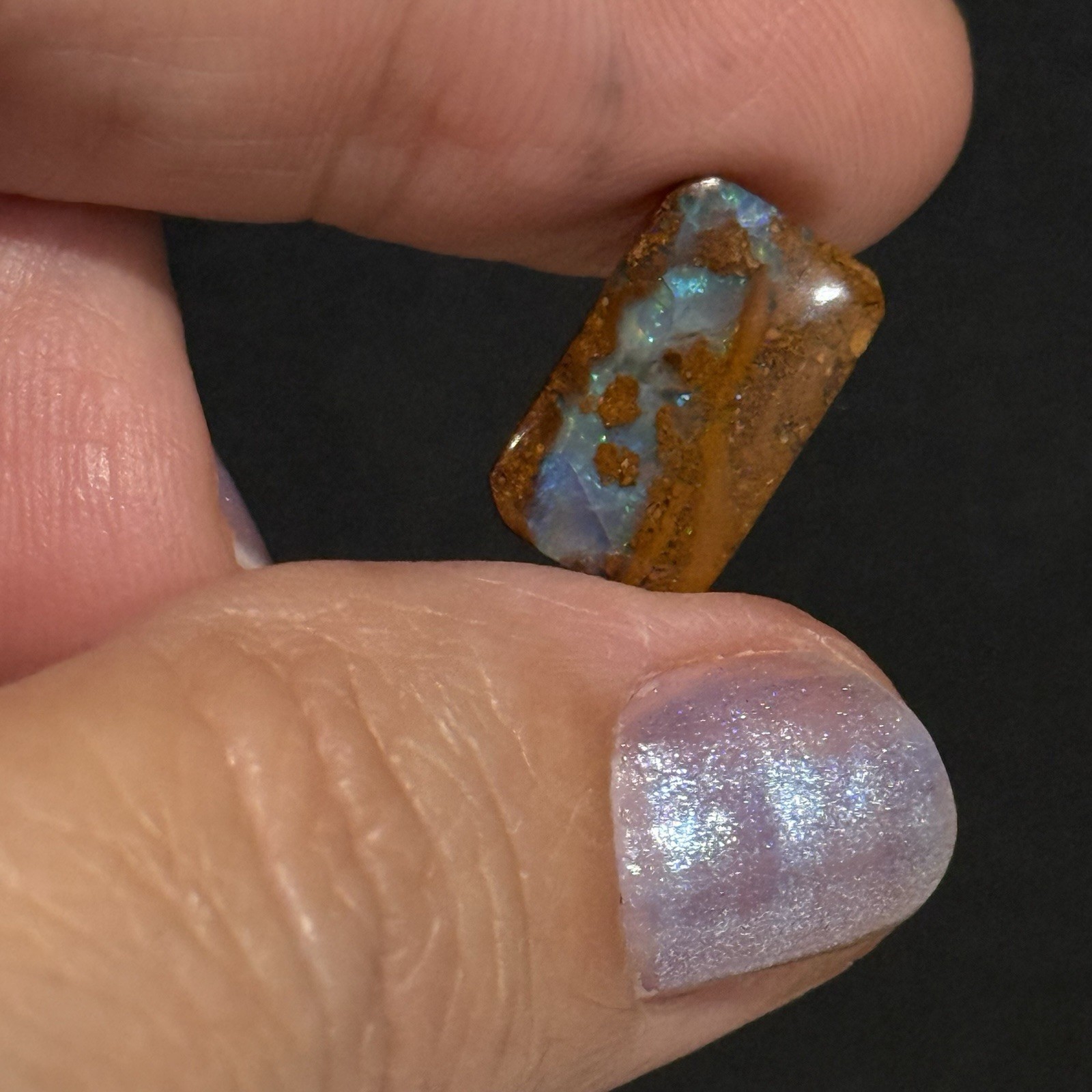 4.65ct 14.2×8.7x4mm Australuan Koroit Boulder Opal Cabochon Ring Gem
