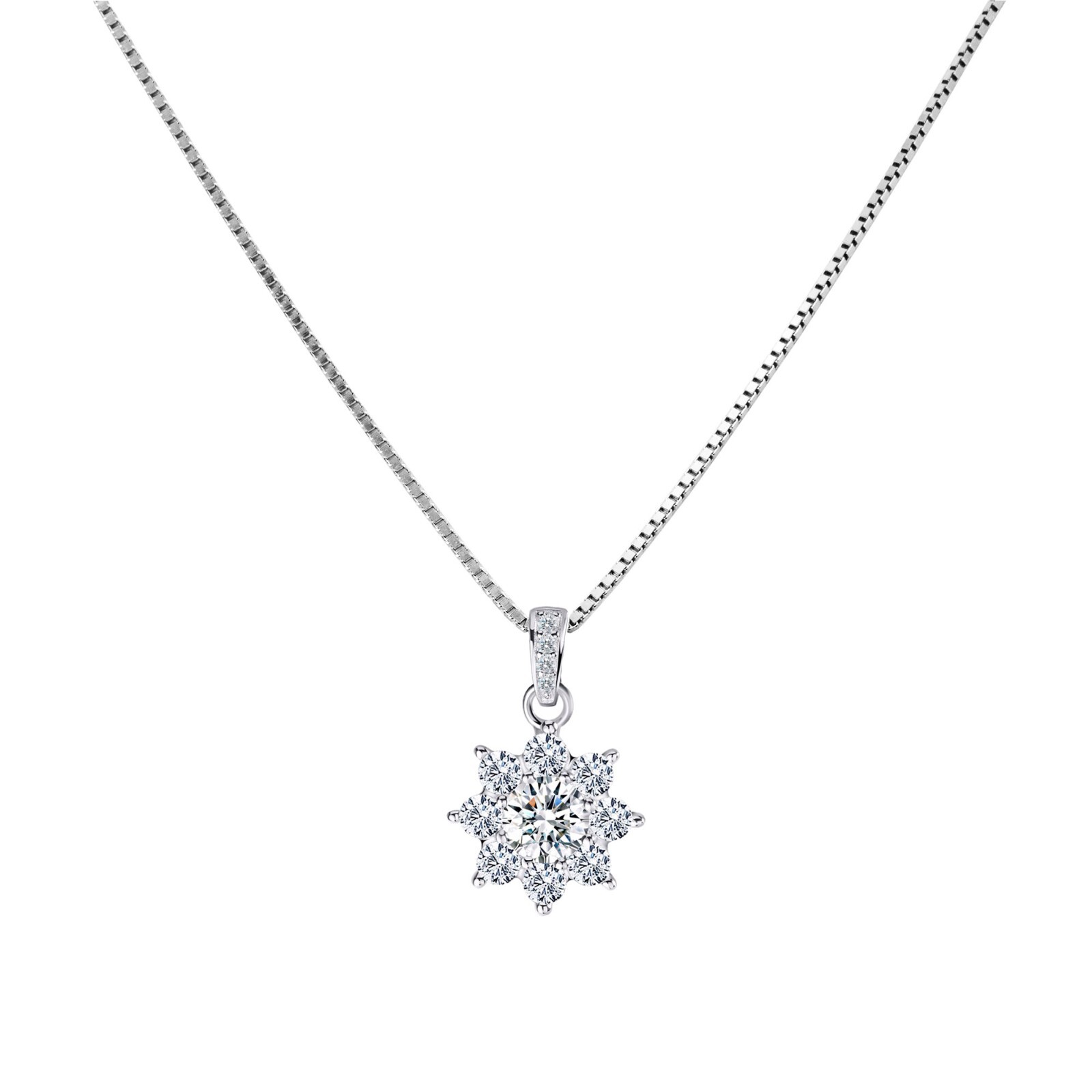 Venetian Chain Necklace Pendant Star Zircon 925 Sterling Silver Women’s Chain