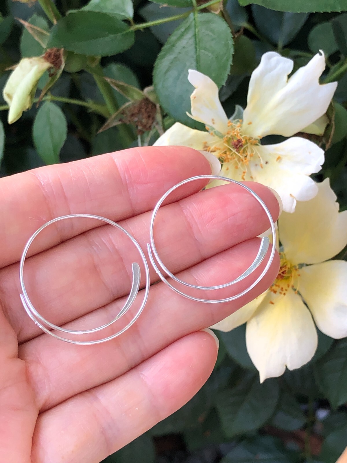 925 Sterling Silver Swirl Spiral Threader Hoop Earrings Thin Wire 30mm(1.18″)