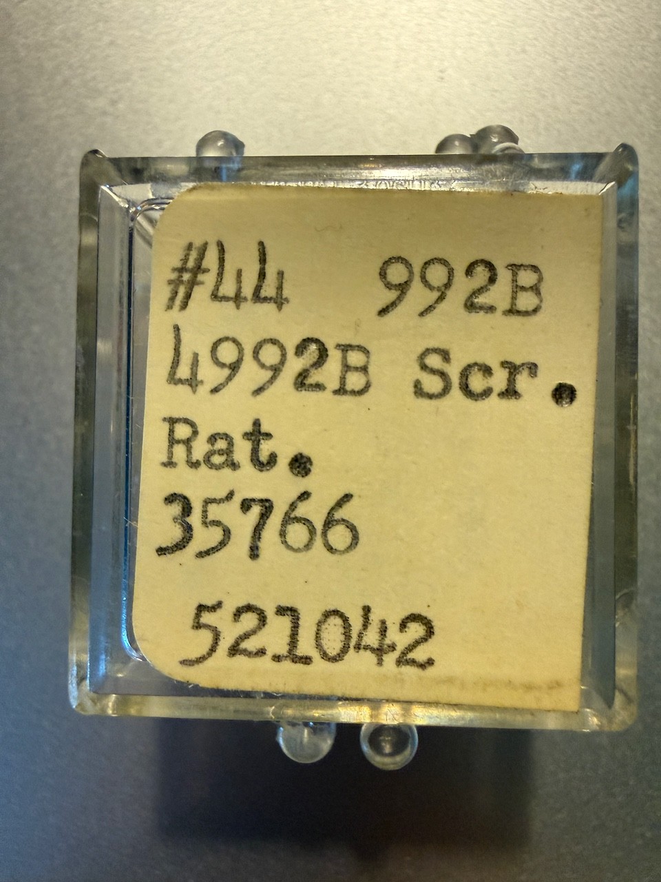 Hamilton 16 Size, Ratchet Wheel Screw, Grade 992B/4992B, Part #521042, NOS
