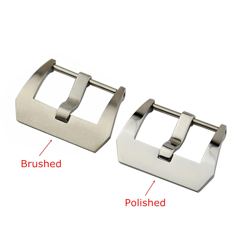 18 20 22 24 26mm Silver Brushed Polished Watch Strap Band Screw-in Buckle