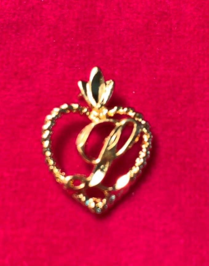 14KT GOLD PLATED LETTER L INITIAL HEART CHARM PENDANT USA SELLER