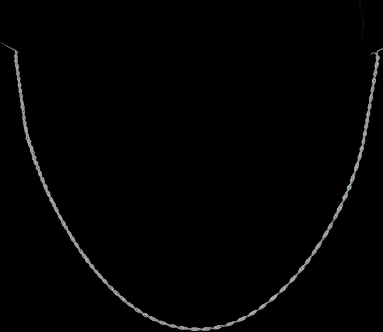 14k White Gold Singapore Rope Chain 16″