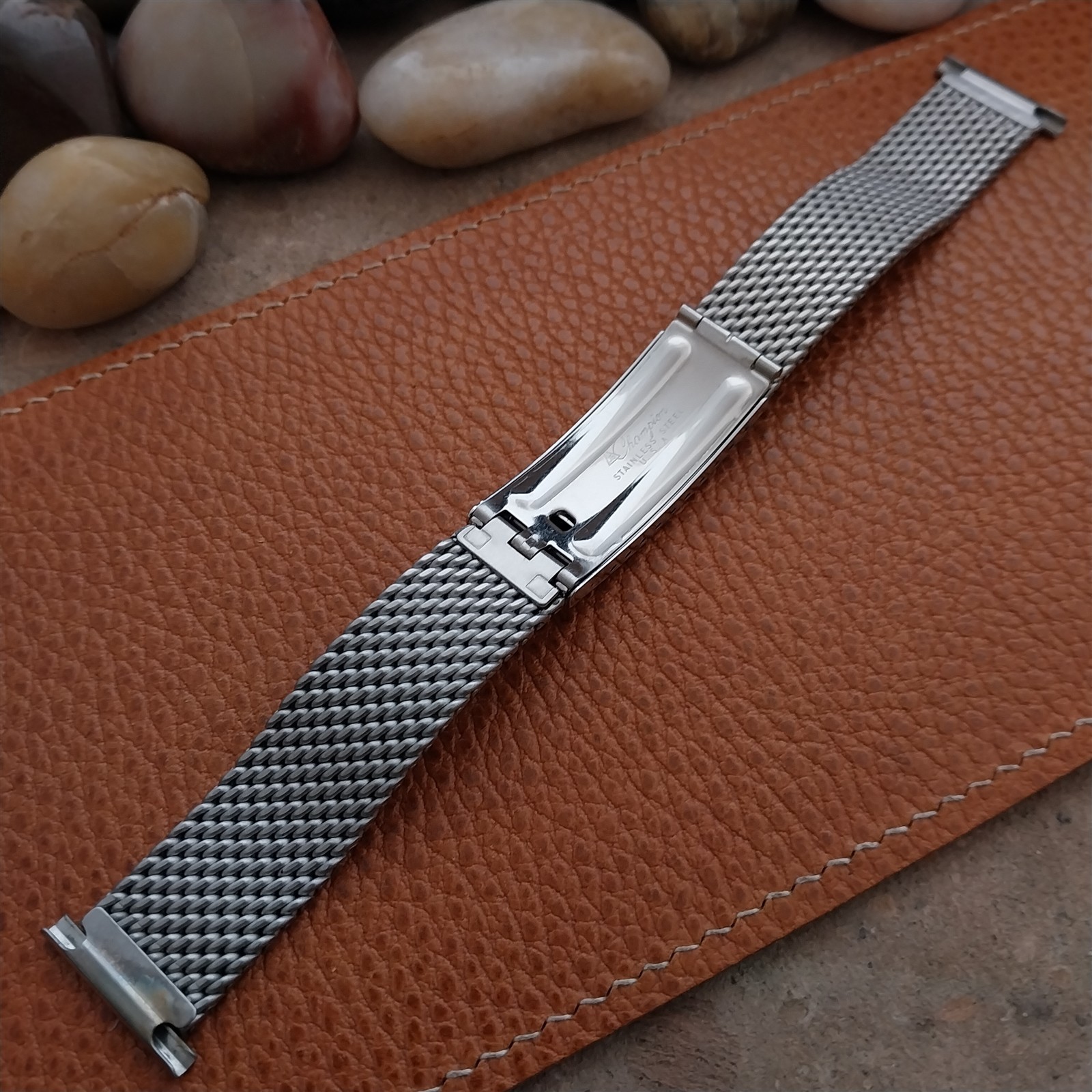 22mm Stainless Steel Thick Mesh Long JB Champion Unused 1960s Vintage Watch Band