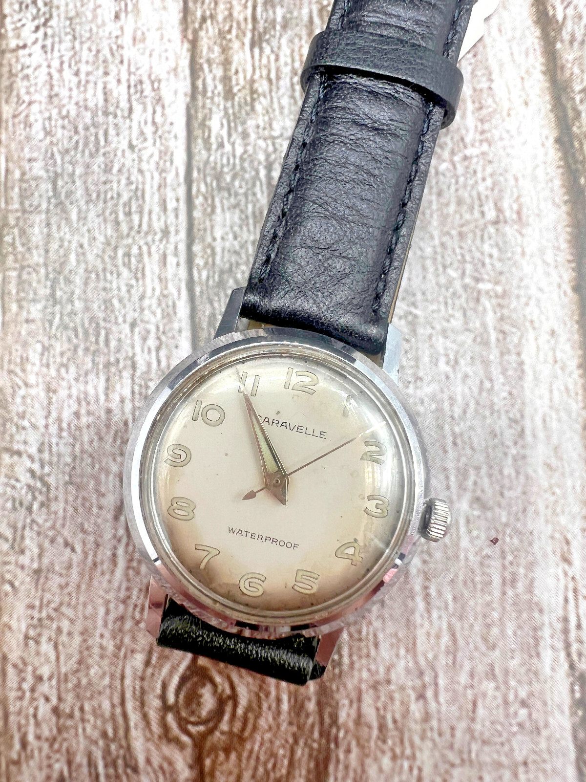 Vintage 1960s Caravelle Bulova Waterproof Men’s Manual Wind Watch – Working!
