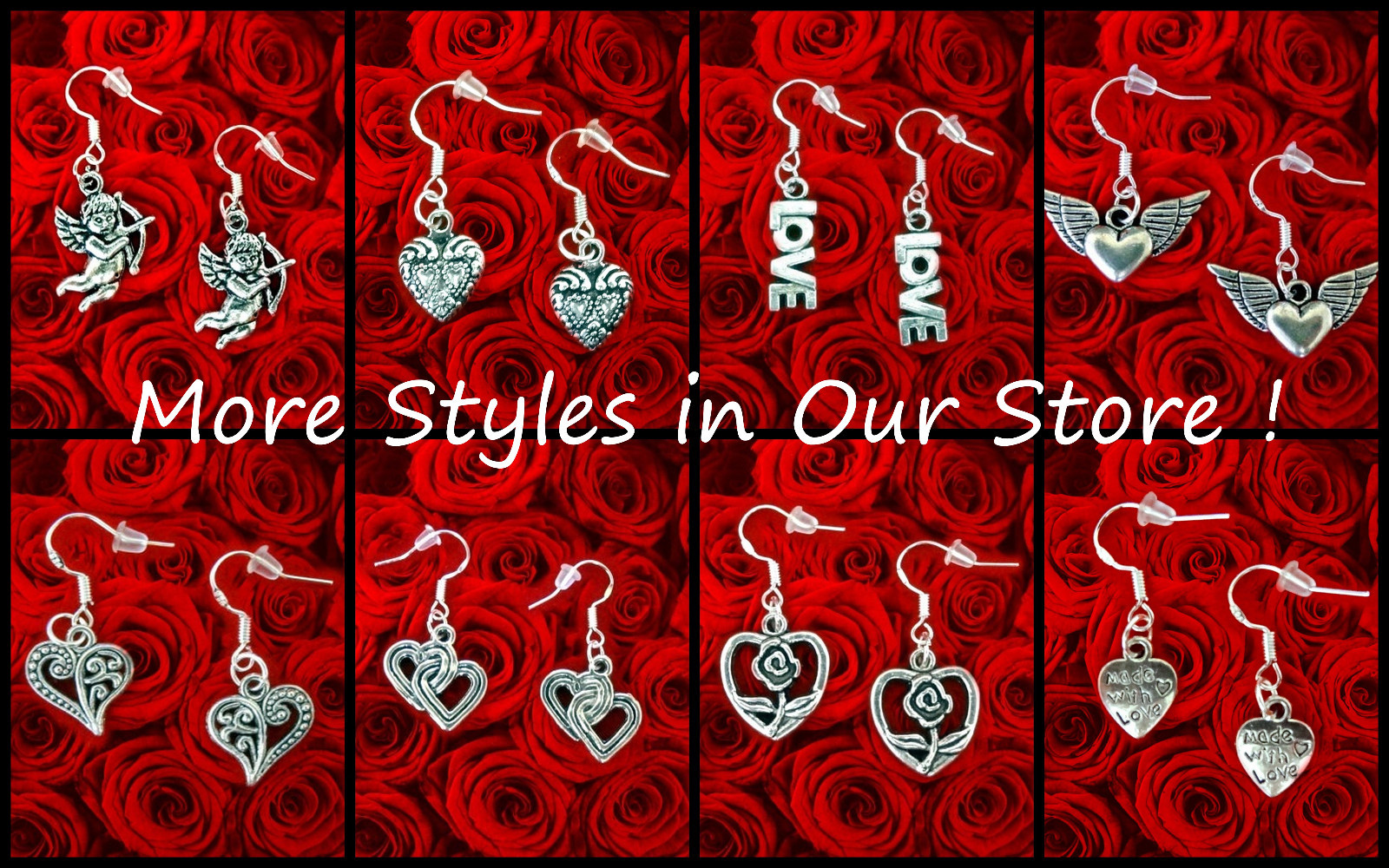 BUY 2 GET 1 FREE~CHRISTMAS DANGLE EARRINGS~925 STERLING SILVER HOOK~YOU PICK