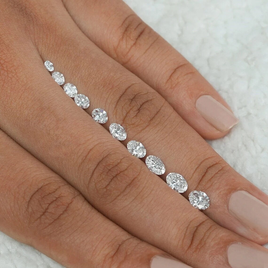 3 mm to 7 mm Oval Lab Grown Loose White Diamonds EF-VS CVD Lab Grown Loose Diam