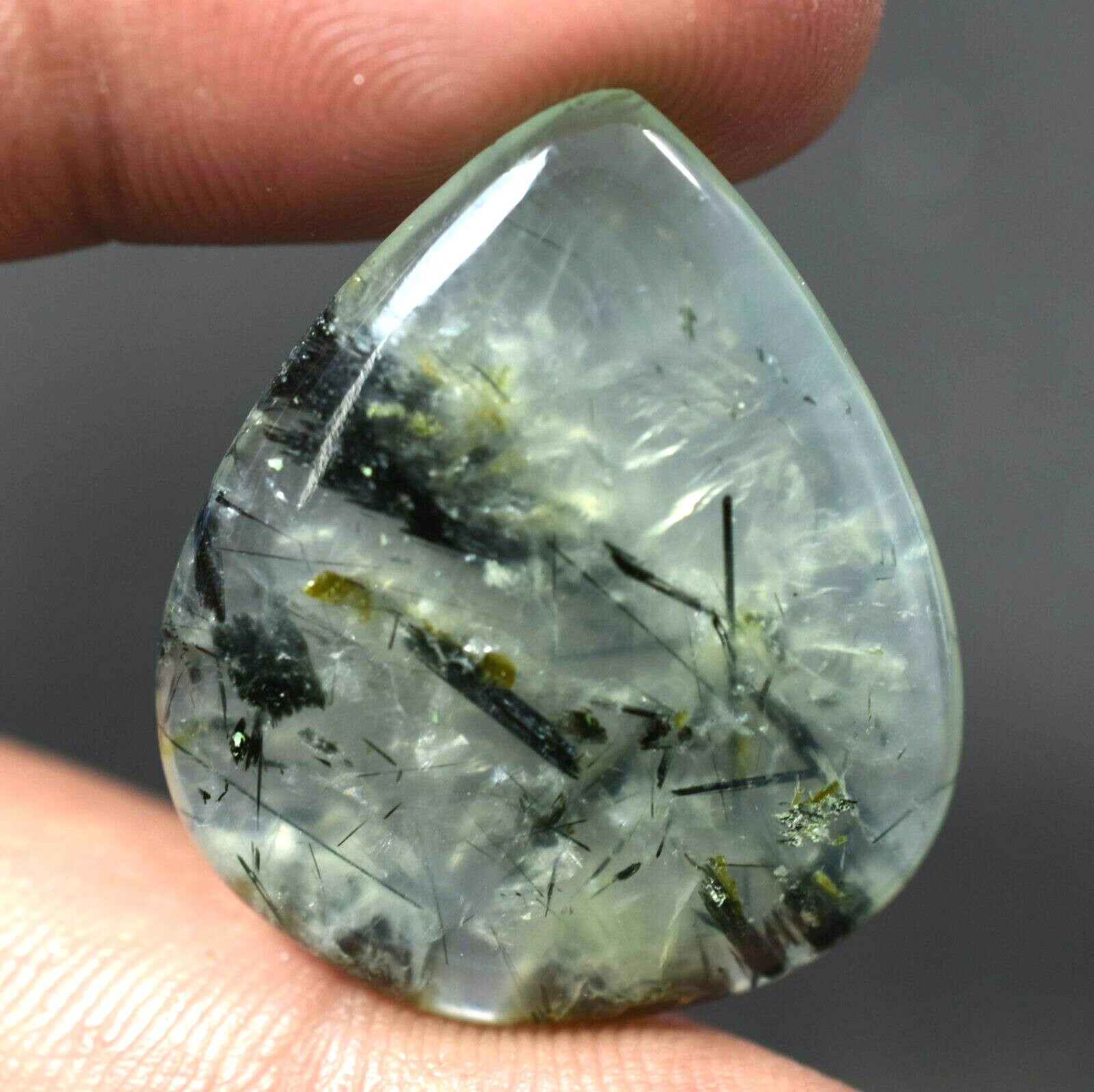 31.65 Ct Natural African Green Prehnite Untreated Cabochon Loose Gemstone !!!
