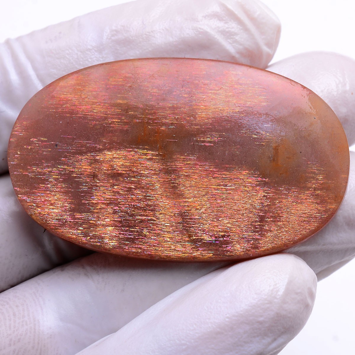 Nebula In A Stone~ 63.00 Cts Natural Purple Haze Sunstone Oval Cabochon Gemstone