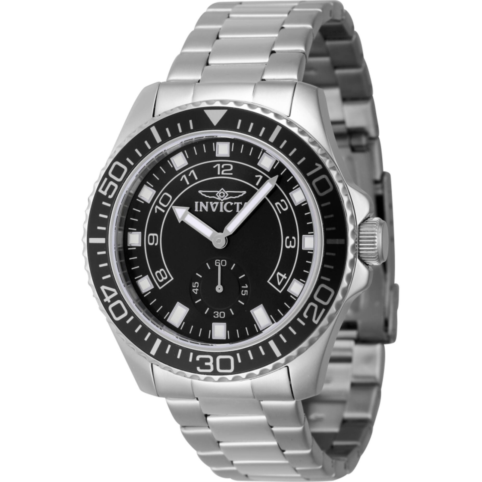 Invicta Men’s Watch Pro Diver Black Dial Silver Stainless Steel Bracelet 47125
