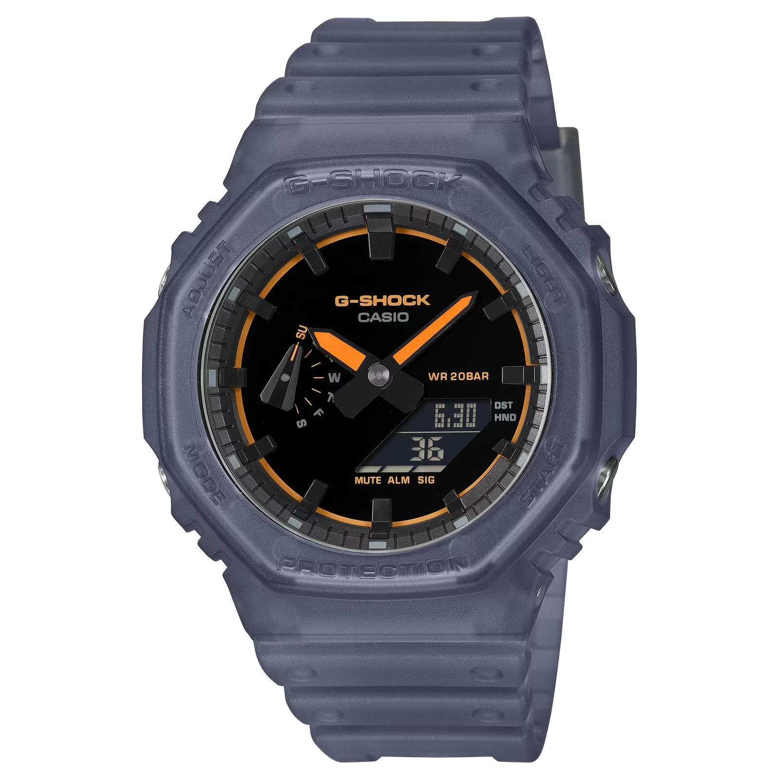 G-Shock GA2100K-2A Mysterious Smoky Light Blue Orange Ana-Digi Octagon Resin